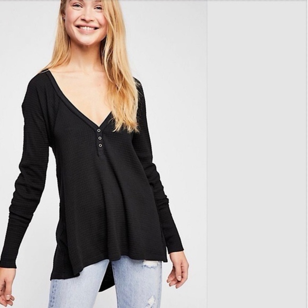 Free People We The Free Citrine Tee Black Size XS Oversized